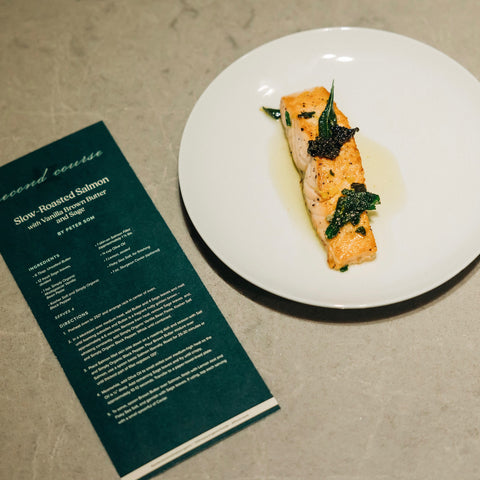 Slow-Roasted Salmon with Vanilla Brown Butter and Sage