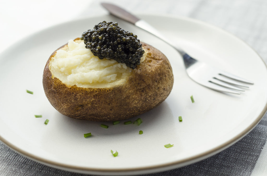 Caviar and Cream Baked Potato