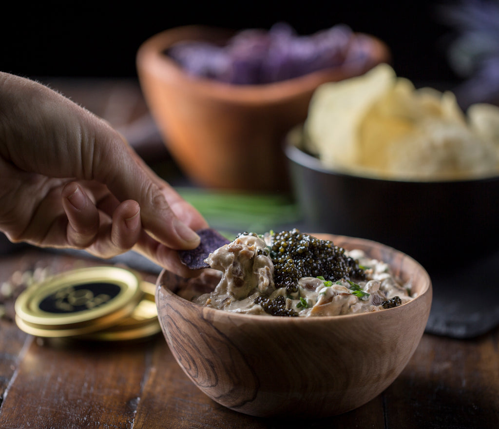 Caramelized Onion Dip with Caviar
