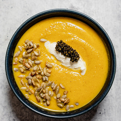 Butternut Squash Soup with ROE Caviar