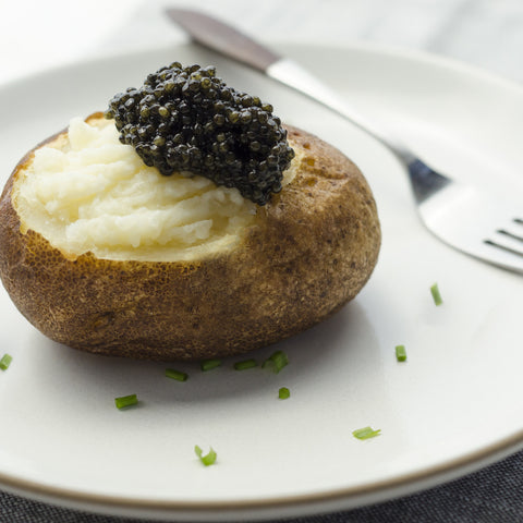Caviar and Cream Baked Potato