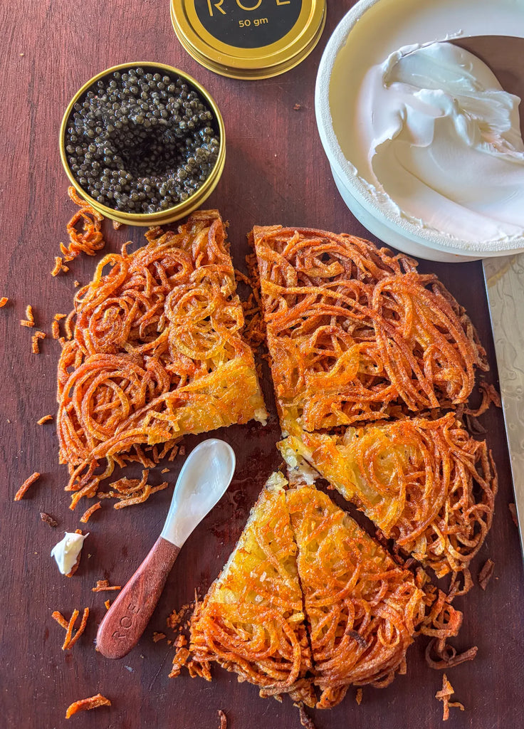 Crispy Potato Rösti with ROE Caviar